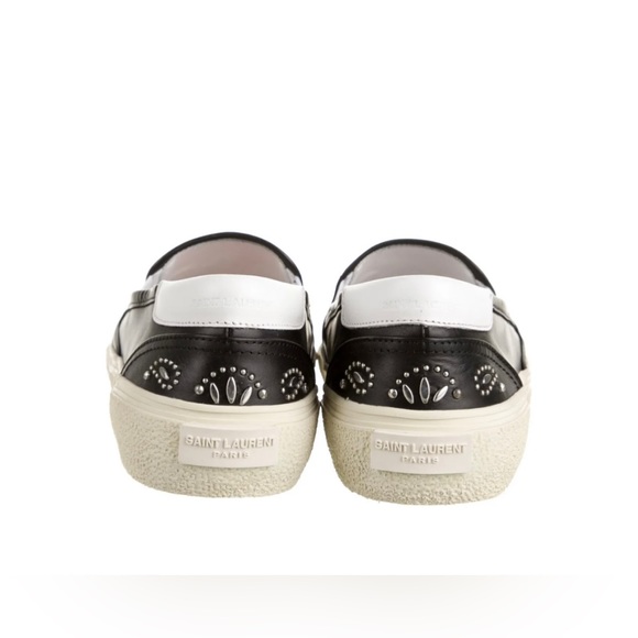 Authentic Saint Laurent Bandana Studded Leather Skate Shoe, Noir, Size 34 1/2 - Picture 6 of 9